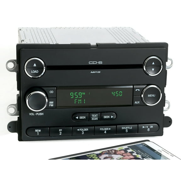 Restored Ford 2008-09 Taurus AMFM 6 Disc CD Radio w Bluetooth Music Chrome 8G1T-18C815-GB (Refurbished)