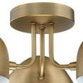 thumbnail image 4 of Nathan James Argo Semi Mount Flush Ceiling Light, 3-Lights Modern Retro Lighting with Black Rounded Shades for Hallway, Dining Room and Bedroom, Vintaged Brass, 4 of 7