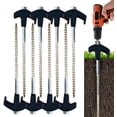 thumbnail image 2 of GLFILL Anchors Screw Tent Stake Anchoring Camping Heavy-Duty Screw-In Versatile black 8+1, 2 of 5