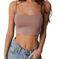 thumbnail image 3 of ITFABS Women Sling Top Solid Color Crop Low Chest Sexy Bodycon Top Clothes, 3 of 3