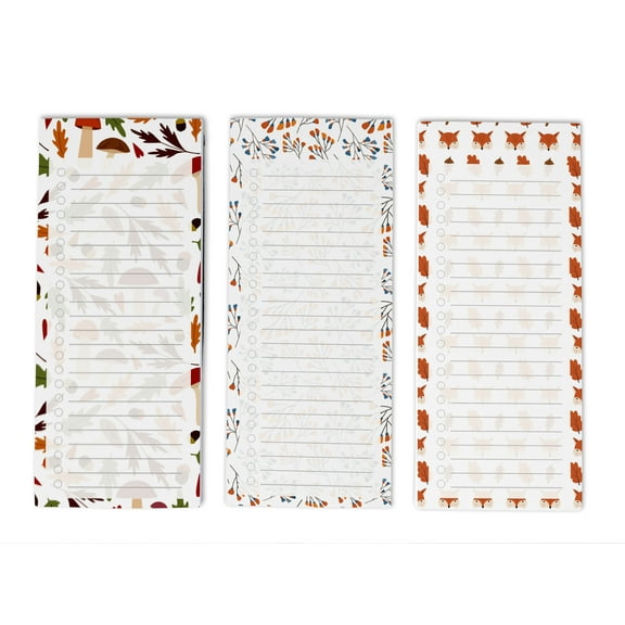 Inkdotpot Packof3MagneticFridge To-Do List Notepads,MagneticMemo Pads For Refrigerator,Leaves Design(50 Sheets Each)