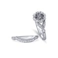 thumbnail image 2 of Vintage Halo Diamond Engagement Ring Setting 1/2ct Mount Matching Wedding Band, 2 of 3
