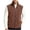 Brown, variant on Fleece Jacket for Men Solid Soft Lined Stand Collar Vest with Multi-Pockets for Fall Winter Casual Wear