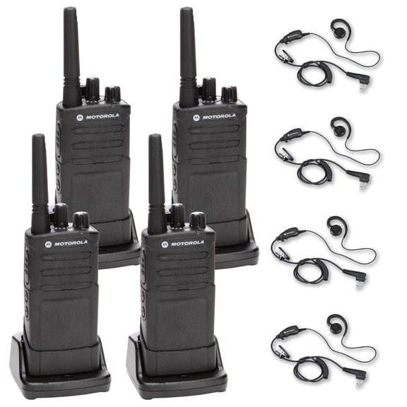 Motorola RMU2080 On-Site Rugged Two-Way Business Radio (RMU2080)   Motorola HKLN4604 PTT Earpiece (4-Pack)