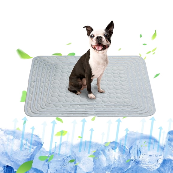 Cooling Mat for Dogs, Summer Pet Ice Mat Dog Mat Ice Silk Mat Cool Mat Pet Supplies, Summer Cooling Mat for Dogs Cats(E,Gray, 27.6x39.4in)
