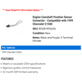 thumbnail image 2 of Engine Camshaft Position Sensor Connector - Compatible with 1999 Chevy C1500, 2 of 2