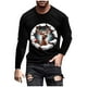 thumbnail image 2 of Blusas y camisas de manga larga y cuello redondo para hombre, informales, con estampado navideño, deportivas, de poliéster., 2 of 5