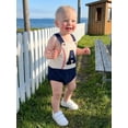 thumbnail image 5 of BemeyourBBs Newborn Baby Boy Baseball Outfit Baby Boys Summer Clothes One Piece Romper Overalls 0 3 6 12 18 Months Cute Letter Embroidery Sleeveless Square Neck Bodysuit Jumpsuit Playsuit, 5 of 9