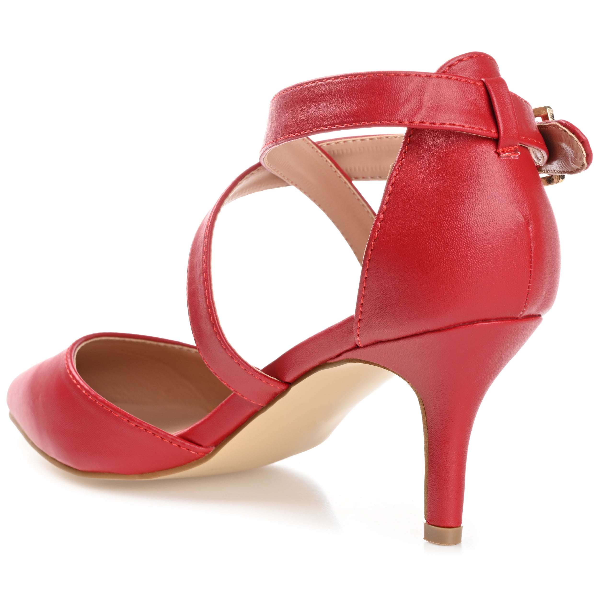Journee Womens Riva Pointed Toe Mid Heel Pumps, Widths Available