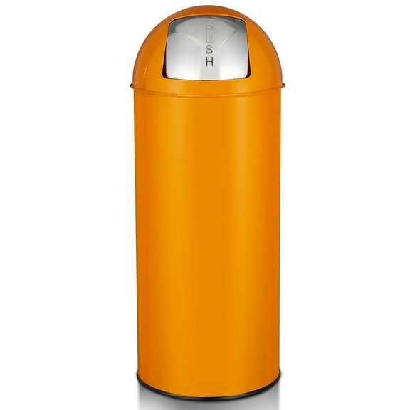 65L/17 Gallon Heavy Duty Stainless Steel Tall Commercial Trash Can, Push Lid Kitchen Waste Bin for Indoor and Outdoor, Durable Garbage Bin for Home Office Restaurant,Trash can
