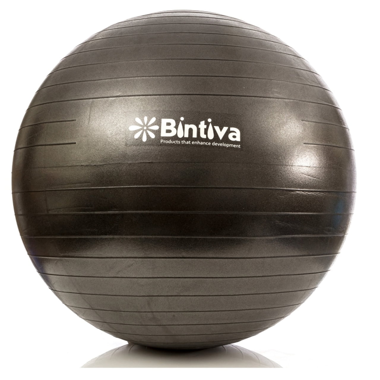 Bintiva Anti-burst Fitness Exercise Stability Yoga Ball, Including Free Foot Pump - 65cm Black