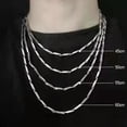 thumbnail image 6 of K-KED 1PCS 925Sterling Silver 3mm Big Melon Beads Unisex Chains Necklace 16"- 30"-26", 6 of 8