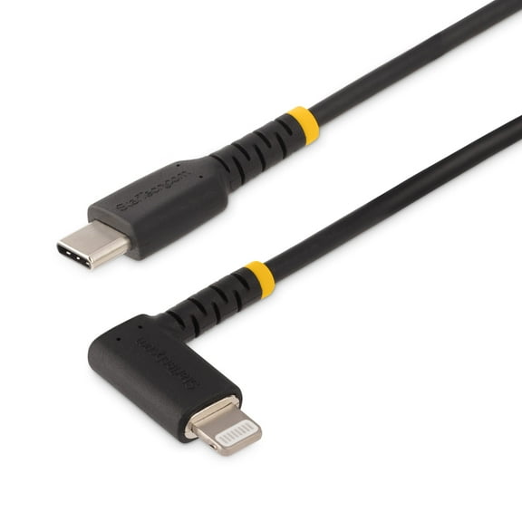 StarTech.com 3ft (1m) Durable USB-C to Lightning Cable, Black, Black