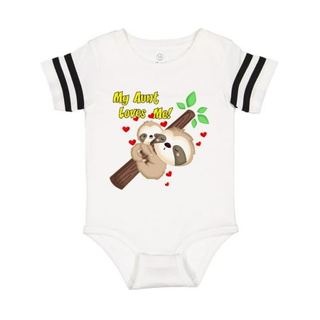 

Inktastic My Aunt Loves Me Gift Baby Boy or Baby Girl Bodysuit