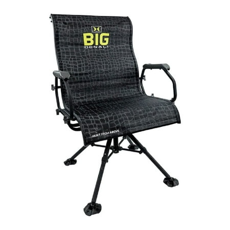 HAWK Big Denali Luxury Blind Chair Extra Large Silent Comfortable Swiveling Portable Chair with 4 Adjustable Legs for Camping Hunting Fishing Backpacking Holds Up To 350 LBS
