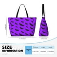 thumbnail image 2 of Large Beach Bags Water-resistant Sandproof - cute bats violent Halloween Cute Beach Tote Bags for Women with Zipper, 2 of 6