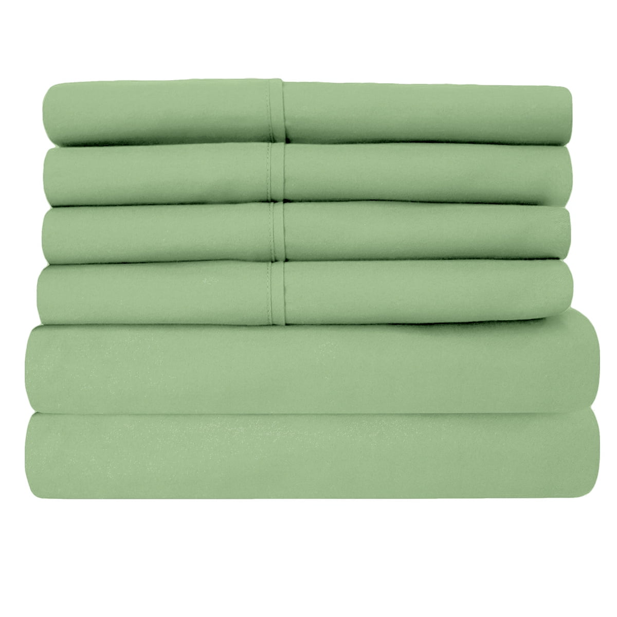 Luxury Home 6-Piece 1600 Thread Count Mint Microfiber Bed Sheet Set, Full – Deep Pocket