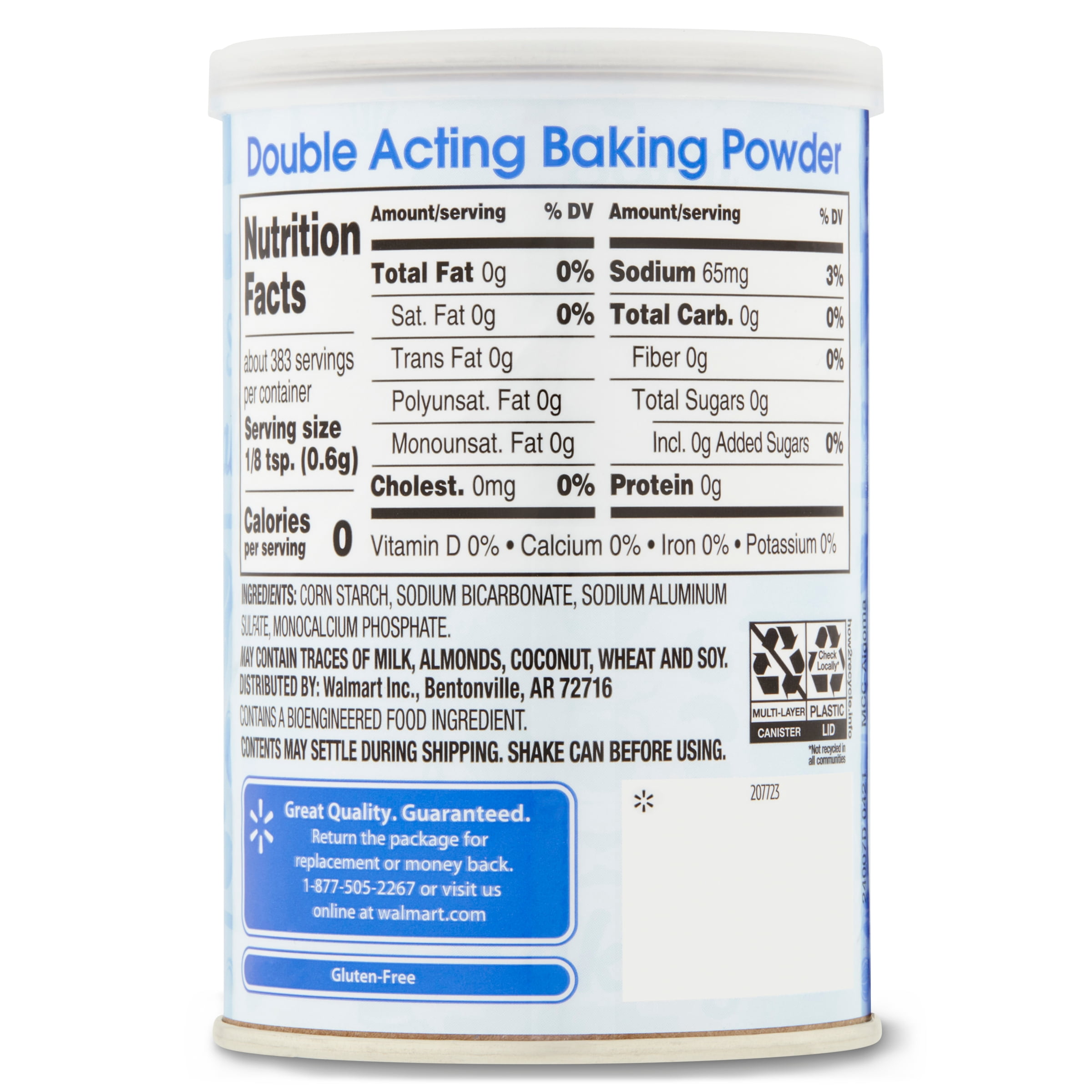 Great Value Double Acting Baking Powder, 8.1 oz 