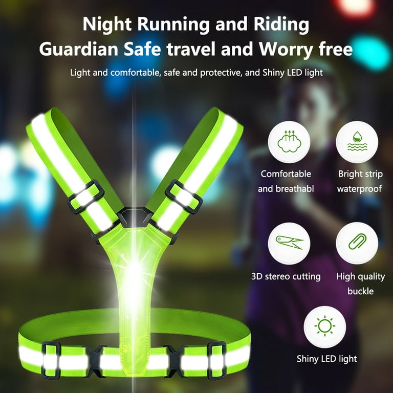 Litake Led Reflective Vest Running Gear,Adjustable Rechargeable High  Visibility Outdoor Night Running Riding Walking Light Up Vest for  Men/Women/Child 