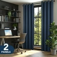 thumbnail image 6 of Deconovo Total Blackout Curtains for Living Room, Thermal Insulated, 2 Panels, 52"x84", Navy Blue, 6 of 9