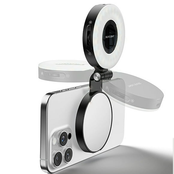 jesticaly Adjustable Brightness Selfie Rings Light Smartphone Vlogs/Photography 360 Degree Rotation black