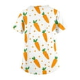 thumbnail image 5 of LTTVQM Women's Easter Scrub Tops Bunny Eggs Print Cute Short Sleeve Clothes Soft V-Neck Holiday Tops with Pockets White 5XL, 5 of 5