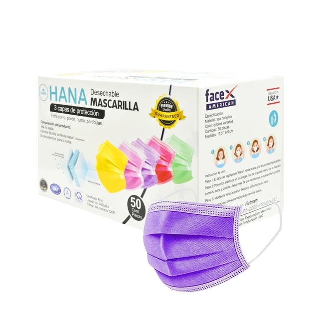Cubrebocas Hana Multicolor 50 piezas Hana Pastel