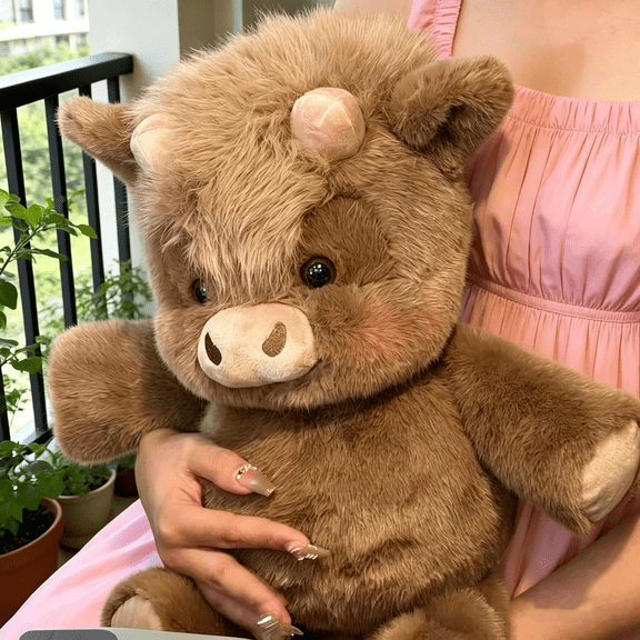 CYFW Running Plushies for Kids Adults,18" Running Animals Highland Cow with Interactive Moving Legs for Stress Relief,Soft Stuffed Toy for Christmas Birthday Gifts