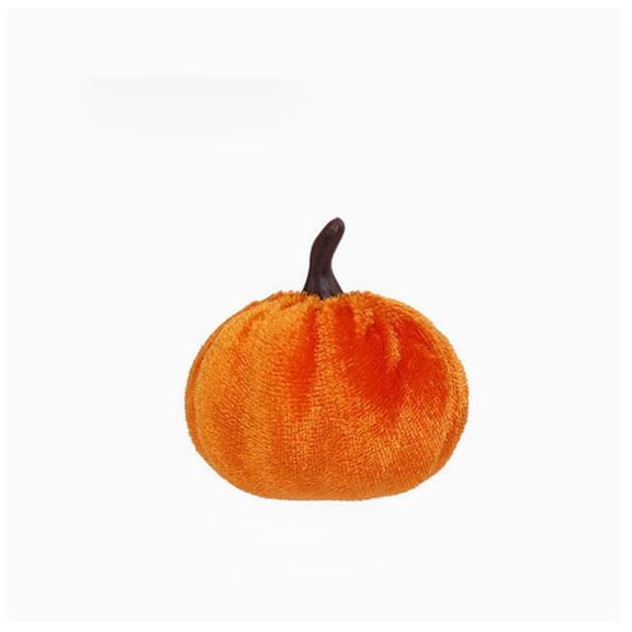 huayou Velvet Artificial Pumpkin 2.36x2.17 Inch Small Orange Velvet Pumpkin Table Ornament for Thanksgiving Halloween Indoor Table Harvest Decor