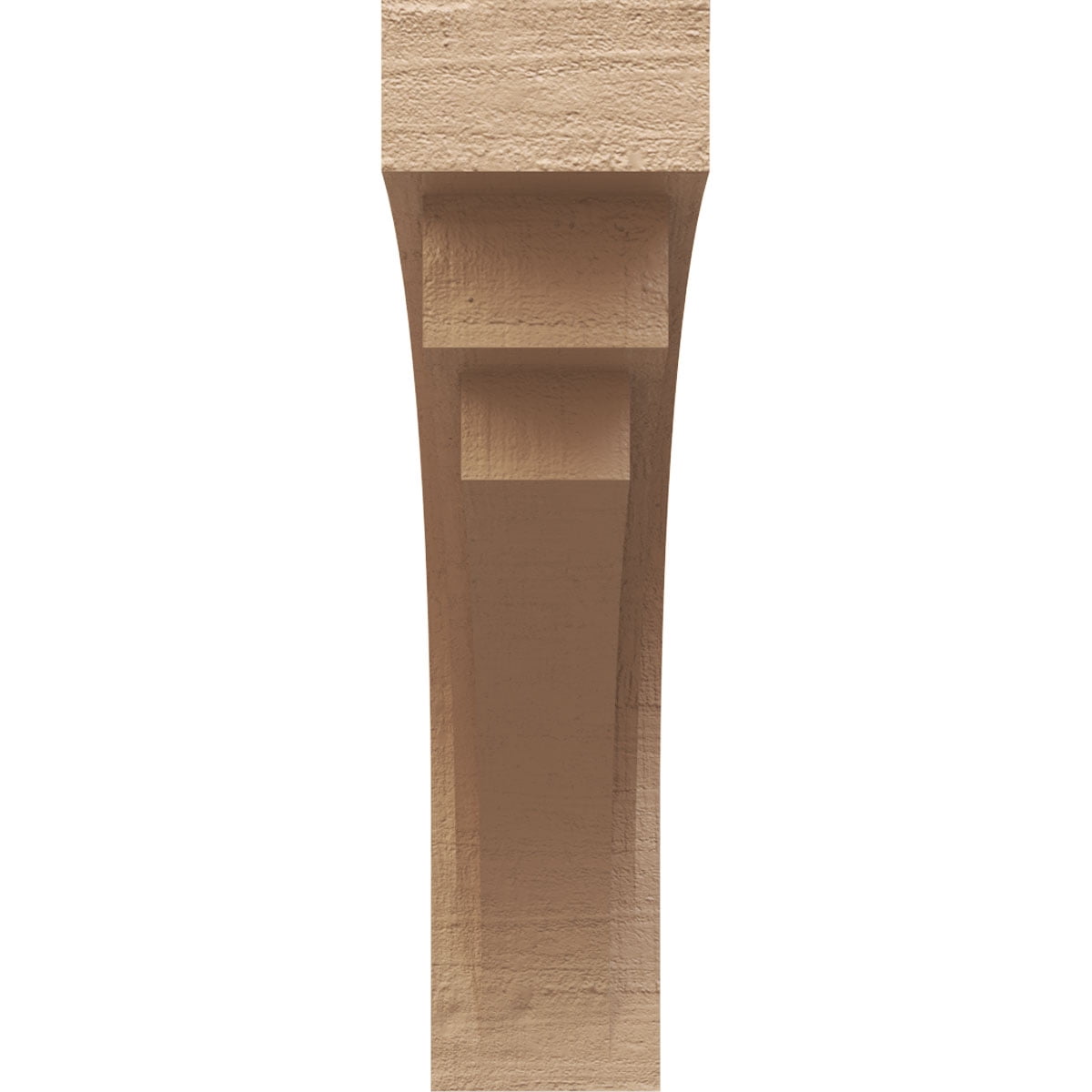 9"W x 36"D x 36"H Thin Rockford Rough Cedar Woodgrain TimberThane Corbel, Primed Tan