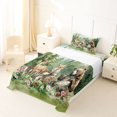 thumbnail image 5 of Manfei Kawaii Fox Twin Sheets,Cute Bear Print Bedding,Green,3pcs,1 Fitted Sheet and 1 Pillowcase, 5 of 6