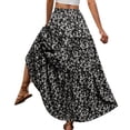 thumbnail image 3 of AUSDIOCA Maxi Skirts for Women High Waisted Elastic Long Floral Skirt for Summer(AS6002 Black Floral S), 3 of 6