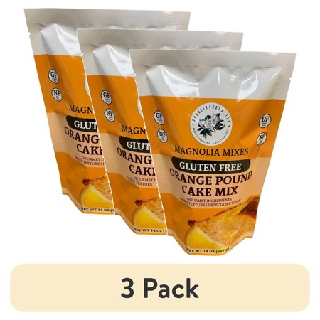 (3 pack) Magnolia Mixes Orange Gluten-Free Pound Cake Mix, 14 oz Bag