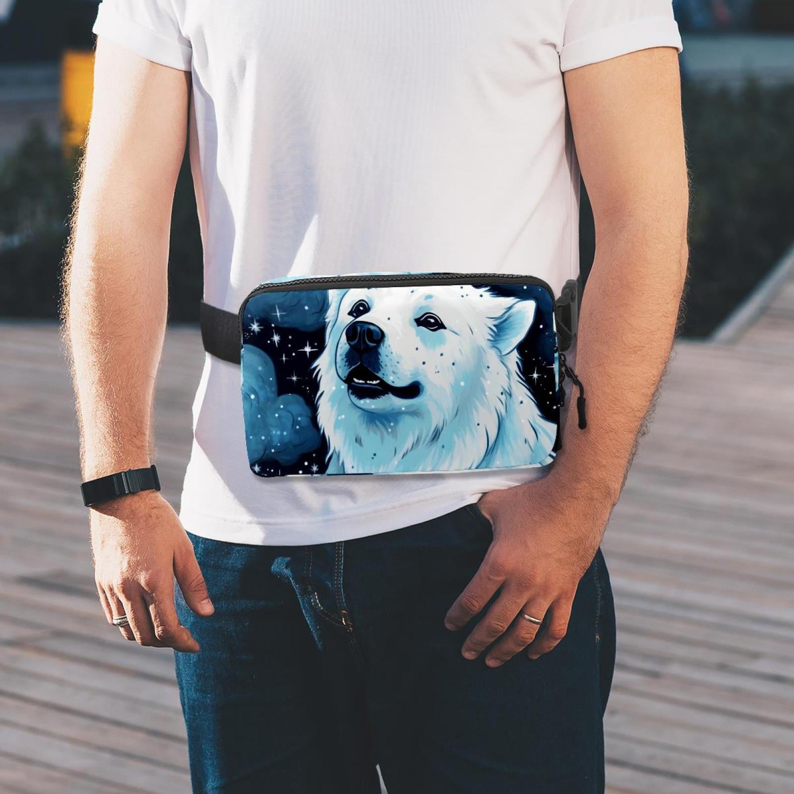 Starry sky polar bear Lightweight, Adjustable Fanny Pack with Extension Strap - Unisex Crossbody Bag & Waist Bag