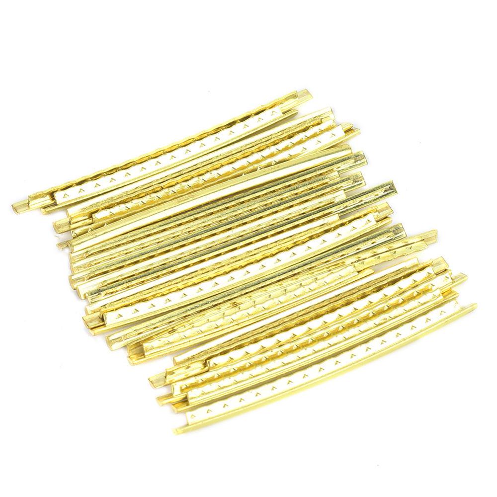 Tebru Guitar Fret Wire,24pcs/set Electric Guitar Fret Wire Guitar Fingerboard Brass Fret Wire