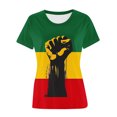 thumbnail image 4 of Penkiiy Black History Month Shirts for Women African American Pride Celebration Blouse T-shirt Short Sleeve Crewneck Tops 2XL Multicolor, 4 of 5