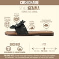 thumbnail image 3 of Cushionaire Gemma Knit Flat Slides for Women, Square Toe Sandals with Woven Flower Detail and Memory Foam, 3 of 19