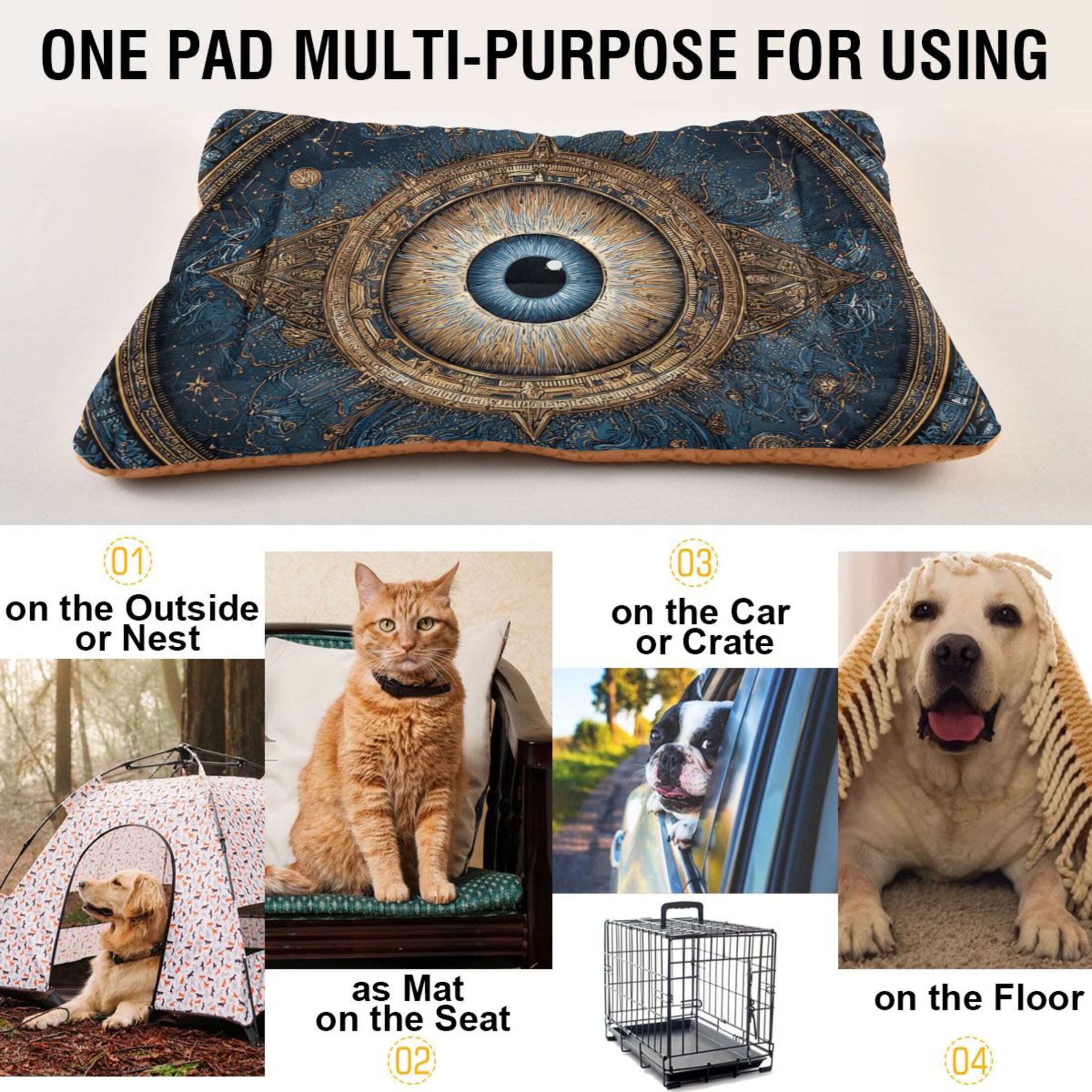 Cozy Mat Pet Bed Indoor Outdoor Warm Soft For Cat Dog Puppy(S/M) Map Of The Universe
