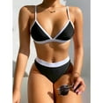 thumbnail image 3 of Women's Triangle Bikini Top Scoop Neck Strappy Bathing Suit Bralette Bikini Top, 3 of 8