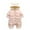 Pink, variant on Kaemgyyd Newborn Baby Fleece Lined Outfit Infant Girls Boys Cute Print One-Piece Jumpsuit Hooded Zipper Romper Winter Clothes