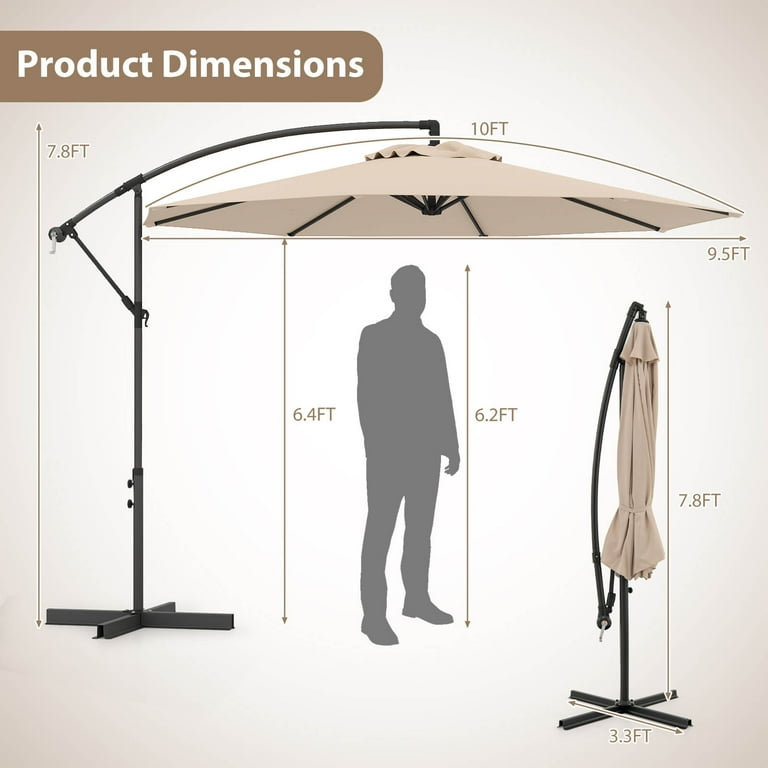 10 ft tiltable cantilever patio umbrella Best Choice Products 10ft 360 Rotating Cantilever Easy Auto Open Patio Umbrella w/ Solar LED Lights