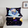 thumbnail image 5 of Homewish Kawaii Dog Queen Comforter Set,Cute Animal Comforter Sets Queen,White Cloud Decor,Colorful Stars Reversible,3-Piece,1 Comforter and 2 Pillowcases, 5 of 7