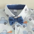 thumbnail image 5 of Kaprioy My First Easter Baby Boy Outfit Boys Eeaster Outfit Short Sleeve Truck Bunny Carrot Gentleman Button Down Shirt Overalls Pants Set Romper Suspender Shorts Set Baby Boys Summer Clothes, 5 of 6