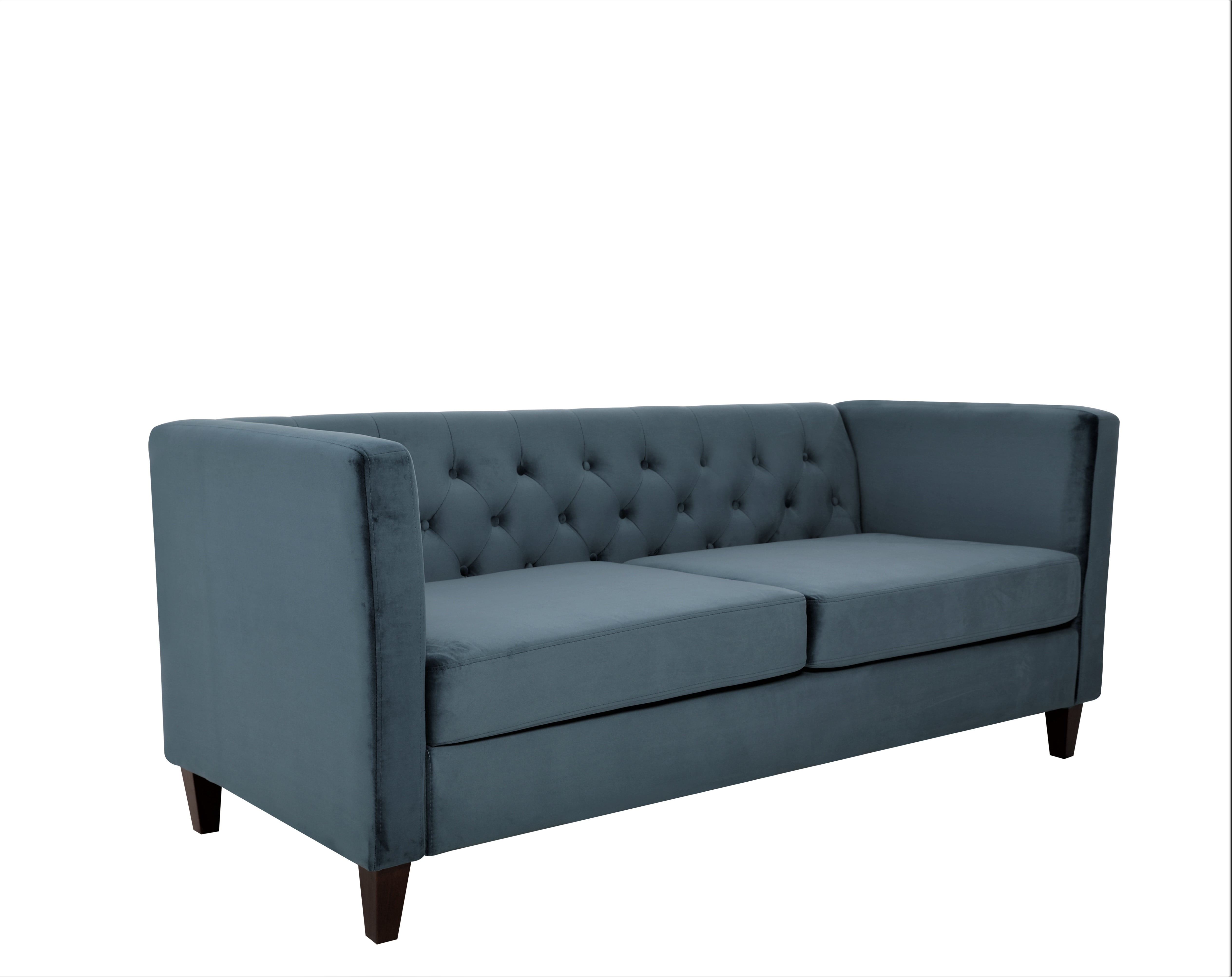 Uspridefurniture Lisette 73.3'' Velvet Square Arm Sofa,Blue