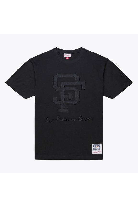 Men Mitchell & Ness Black San Francisco Giants Cooperstown Collection Phantom T-Shirt