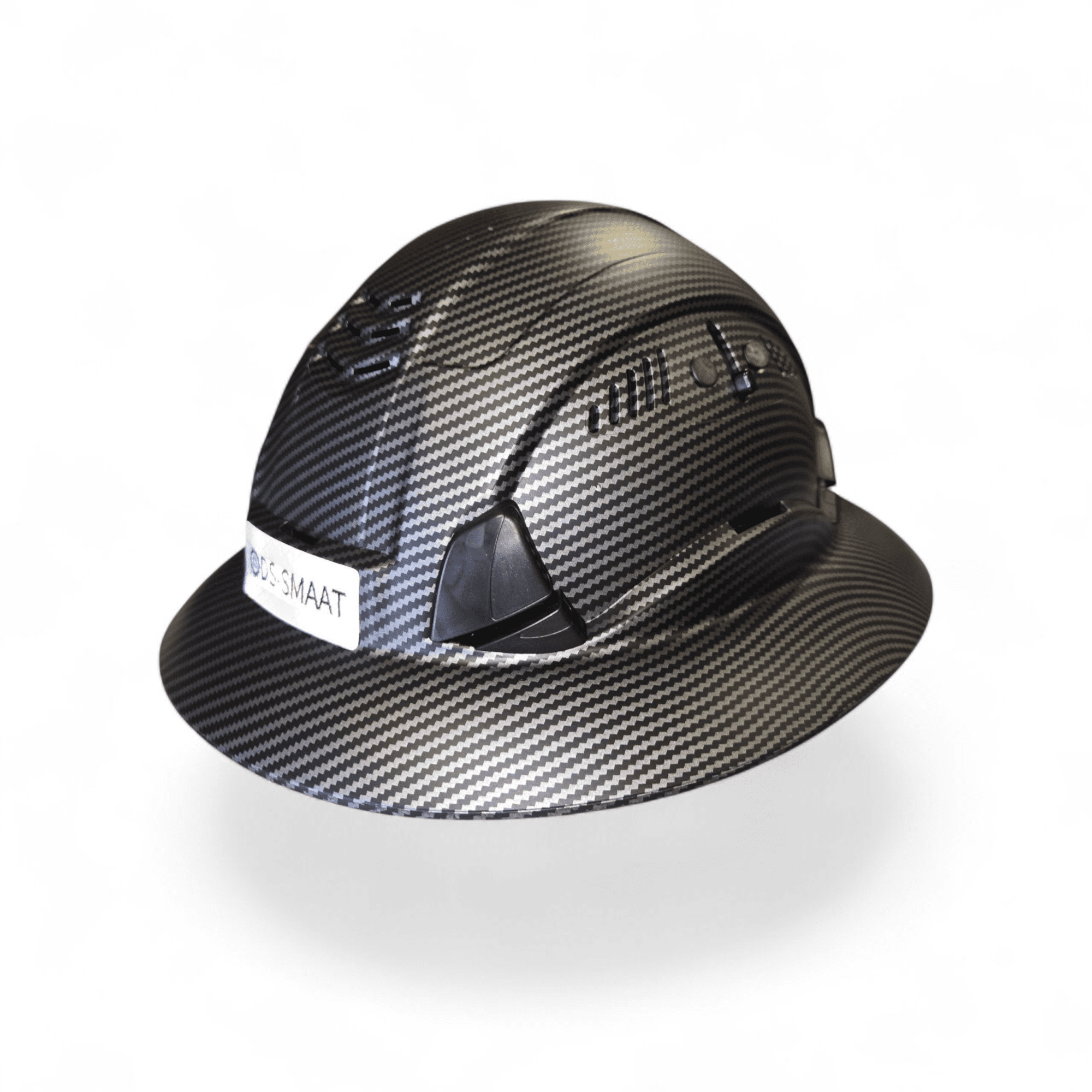 HDPE Hydro Dipped  Black/Silver Full Brim Hard Hat with Fas-trac Suspension