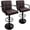 Coffee, black, variant on Set of 2 STRACER Modern Adjustable Swivel Bar Stools with Arms, 360° Swivel, PU Leather, Footrest, Counter Height for Home Bar & Game Room