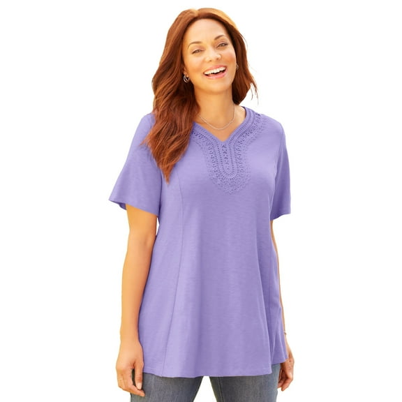 Catherines Women's Plus Size Crochet Swing Tunic