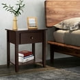 thumbnail image 3 of Gymax 2PCS Nightstand Sofa End Side Table W/ Storage Drawer Bottom Shelf Espresso, 3 of 8