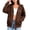 Brown, variant on CBASIHI Womens Zip Up Hoodies with Pockets- Drop Shoulder Casual Trendy Fall Long Sleeve Oversized Sweatshirts Light Blue Size S